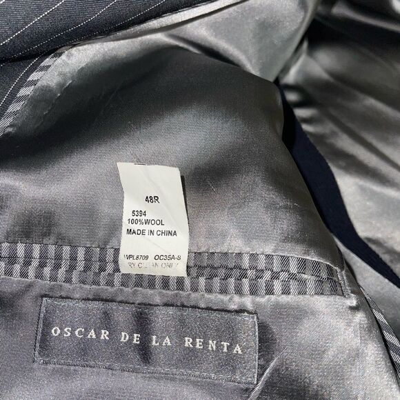 Oscar De La Renta 48 R Mens Pinstripe Soft Sport Coat Jacket 100.% Wool. - Picture 5 of 13